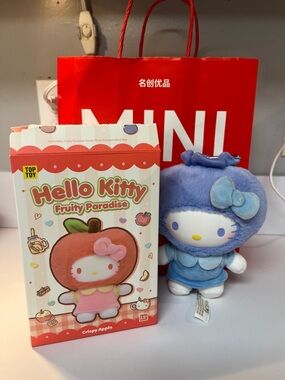 Hello Kitty Fruity Paradise Plush - Blue and Light Blue Bow